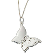 Elements Silver CZ Folded Butterfly Pendant - Silver