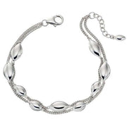 Elements Silver Double Strand Marquise Bracelet - Silver