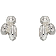 Elements Silver Flower Bud Stud Earrings - Silver