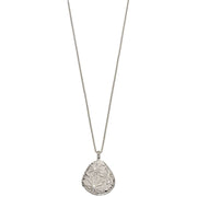 Elements Silver Fossil Flower Texture Pendant - Silver