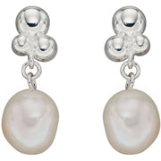 Elements Silver Freshwater Pearl Bubble Drop Earrings - Silver/White