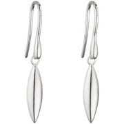 Elements Silver Navette Shaped Drop Earrings - Silver