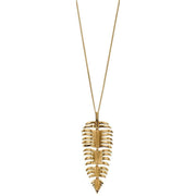 Elements Silver Palm Leaf Pendant - Gold