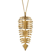 Elements Silver Palm Leaf Pendant - Gold