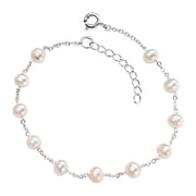 Elements Silver Pearl Bracelet - Silver/White