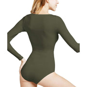 Falke Fine Cotton Long Sleeved Bodysuit - Military Green