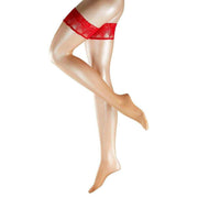 Falke Lunelle Ultra-Transparent Shimmer 8 Denier Stockings - Powder/Red