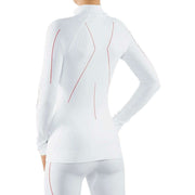 Falke Maximum Warm Tight Fit Long Sleeve Zipped Shirt - White/Red