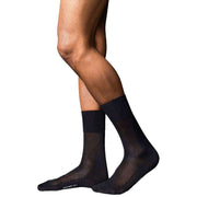 Falke No4 Pure Silk Midcalf Socks - Black