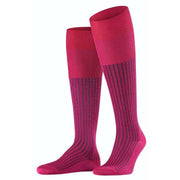 Falke Oxford Stripe Knee High Socks - Berry Pink