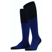 Falke Oxford Stripe Knee High Socks - Black