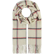 Fraas Recycled Modern Rupert Check Scarf - Cream