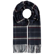 Fraas Wide Check Scarf - Navy