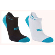 Hilly Active Socklet Min Twin Pack Socks - White/Black/Peacock