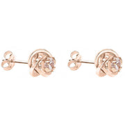 KJ Beckett Knot and Cubic Zirconia Stud Earrings - Rose Gold/Silver