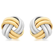 KJ Beckett Knot Stud Earrings - Yellow Gold/Silver