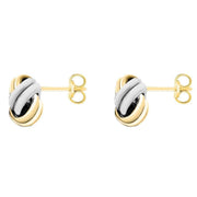 KJ Beckett Knot Stud Earrings - Yellow Gold/Silver