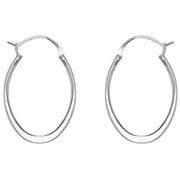 KJ Beckett Oval Creole Earrings - Silver