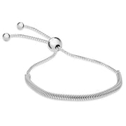 KJ Beckett Snake and Box Adjustable Slider Bracelet - Silver