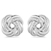 KJ Beckett Textured Knot Stud Earrings - Silver