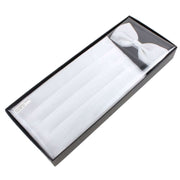 Knightsbridge Neckwear Bow Tie and Cummerbund Set - White