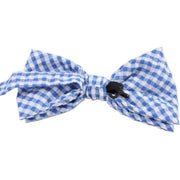 Knightsbridge Neckwear Checked Pre-Tied Cotton Bow Tie - Blue/White