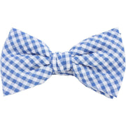 Knightsbridge Neckwear Checked Pre-Tied Cotton Bow Tie - Blue/White