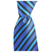 Knightsbridge Neckwear Diagonal Stripe Regular Polyester Tie - Blue/Black