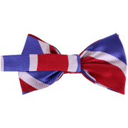 Knightsbridge Neckwear Diagonal Striped Silk Bow Tie - Red/White/Blue