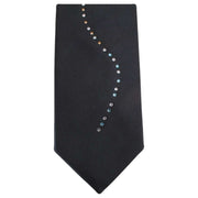 Knightsbridge Neckwear Diamante Wave Pattern Tie - Black/Multi-colour