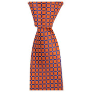 Knightsbridge Neckwear Geometric Tie - Orange/Blue