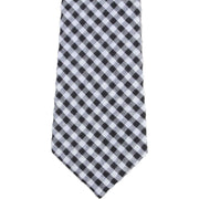 Knightsbridge Neckwear Gingham Checked Cotton Skinny Tie - Black/White