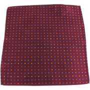 Knightsbridge Neckwear Multi Pin Dot Silk Pocket Square - Burgundy/Multi-colour