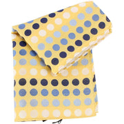 Knightsbridge Neckwear Multi Spot Silk Pocket Square - Yellow/Blue