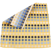 Knightsbridge Neckwear Multi Spot Silk Pocket Square - Yellow/Blue