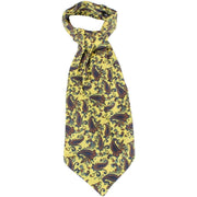 Knightsbridge Neckwear Paisley Silk Cravat - Yellow/Navy