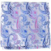 Knightsbridge Neckwear Paisley Silk Pocket Square - Blue