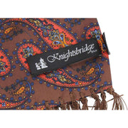 Knightsbridge Neckwear Paisley Silk Scarf - Brown/Orange