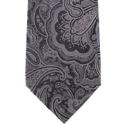 Knightsbridge Neckwear Paisley Silk Tie - Grey