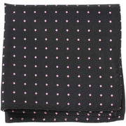 Knightsbridge Neckwear Pin Dot Silk Pocket Square - Black/Pink