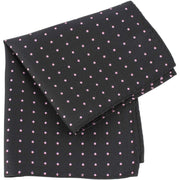 Knightsbridge Neckwear Pin Dot Silk Pocket Square - Black/Pink