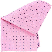 Knightsbridge Neckwear Pin Dot Silk Pocket Square - Pink/Navy