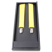Knightsbridge Neckwear Plain Clip Braces - Yellow