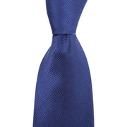 Knightsbridge Neckwear Plain Diagonal Ribbed Tie - Deep Blue