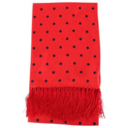 Knightsbridge Neckwear Polka Dot Aviator Silk Scarf - Red/Black