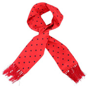 Knightsbridge Neckwear Polka Dot Aviator Silk Scarf - Red/Black