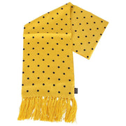 Knightsbridge Neckwear Polka Dot Aviator Silk Scarf - Yellow/Navy