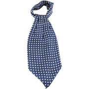 Knightsbridge Neckwear Polka Dot Silk Cravat - Blue/White