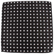 Knightsbridge Neckwear Polka Dot Silk Pocket Square - Black/Silver