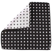 Knightsbridge Neckwear Polka Dot Silk Pocket Square - Black/Silver